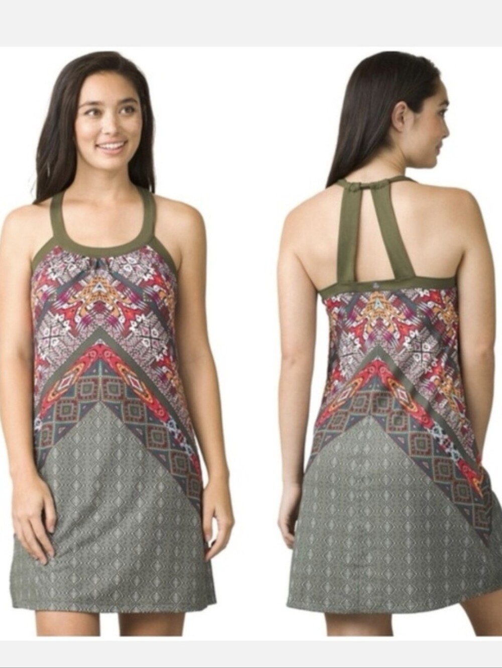 Prana Cantine Halter Activewear Dress in Southwest Print Cargo Marrakesh Size L